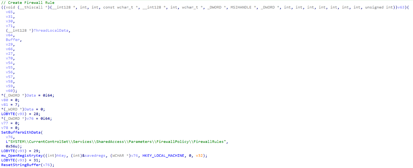Figure 15. Firewall rule creation