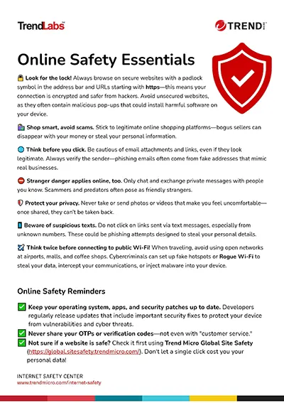 Thumbnail of Online Safety PDF